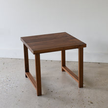 Modern Solid Wood End Table Pictured In Walnut Clear