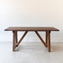 Farmhouse Trestle Dining Table Pictured In Walnut Clear
