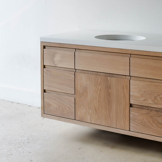 48" Modern Floating Wood Vanity / Single Sink