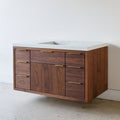 48"L Modern Floating Wood Vanity / Single Sink Pictured In Walnut Clear