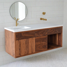60&quot; Floating Wood Vanity / Offset Single Sink