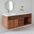 60&quot; Floating Wood Vanity / Offset Single Sink