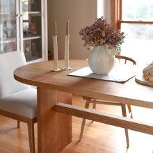 Modern Timber Oval Dining Table Pictured In White Oak Clear
