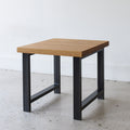 Modern Industrial End Table Pictured in White Oak / Clear