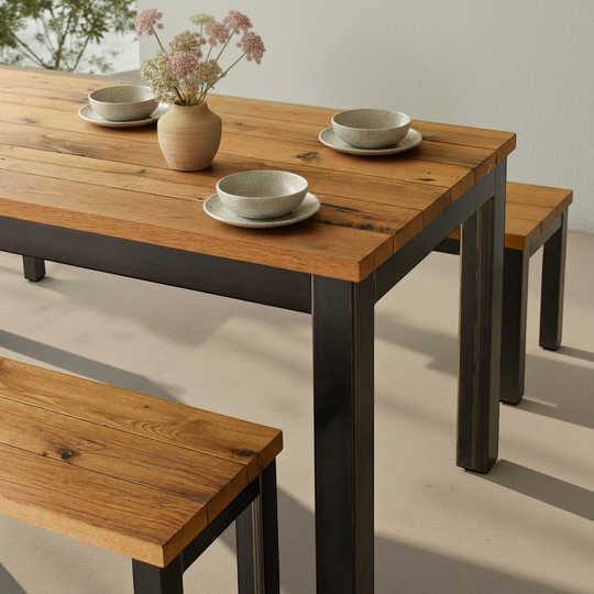 Steel Frame Outdoor Dining Table