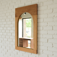 Fluted Solid Wood Mirror pictured in White Oak Clear
