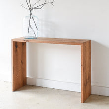 Modern Waterfall Console Table Pictured In Reclaimed Oak Clear