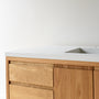 Pictured in White Oak/ Clear with Routed Finger Pull &amp; White Concrete Top