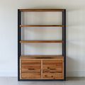 Modern Industrial Bookshelf with Drawers