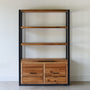 Modern Industrial Bookshelf with Drawers