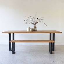 Industrial Modern Dining Table Pictured in White Oak Natural