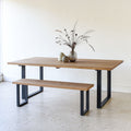 Industrial Modern Dining Table Pictured in White Oak Natural