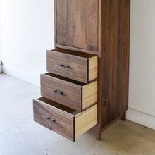 Modern Wood Linen Cabinet Pictured In Walnut Clear