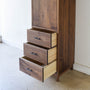 Modern Wood Linen Cabinet Pictured In Walnut Clear