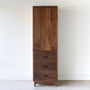 Modern Wood Linen Cabinet Pictured In Walnut Clear