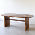 Modern Timber Oval Dining Table Pictured in Reclaimed Oak Textured