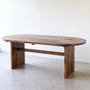 Modern Timber Oval Dining Table Pictured in Reclaimed Oak Textured