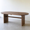 Modern Timber Oval Dining Table Pictured in Reclaimed Oak Walnut