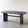 Modern Timber Oval Dining Table Pictured In White Oak Black