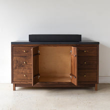 60&quot; Modern Wood Vanity / Single Sink Pictured in Walnut Clear