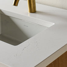 Quartz Offset Bathroom Vanity Top / Single Sink