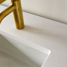 Quartz Offset Bathroom Vanity Top / Single Sink