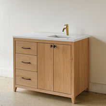 Quartz Offset Bathroom Vanity Top / Single Sink