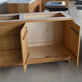 In-Stock 52" Modern Wood Vanity, Offset Single Sink, White Oak Clear, Bevel Pull – Ready to Ship