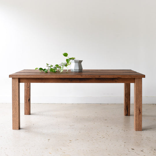 Farmhouse Outdoor Dining Table Pictured In Reclaimed Oak / Textured