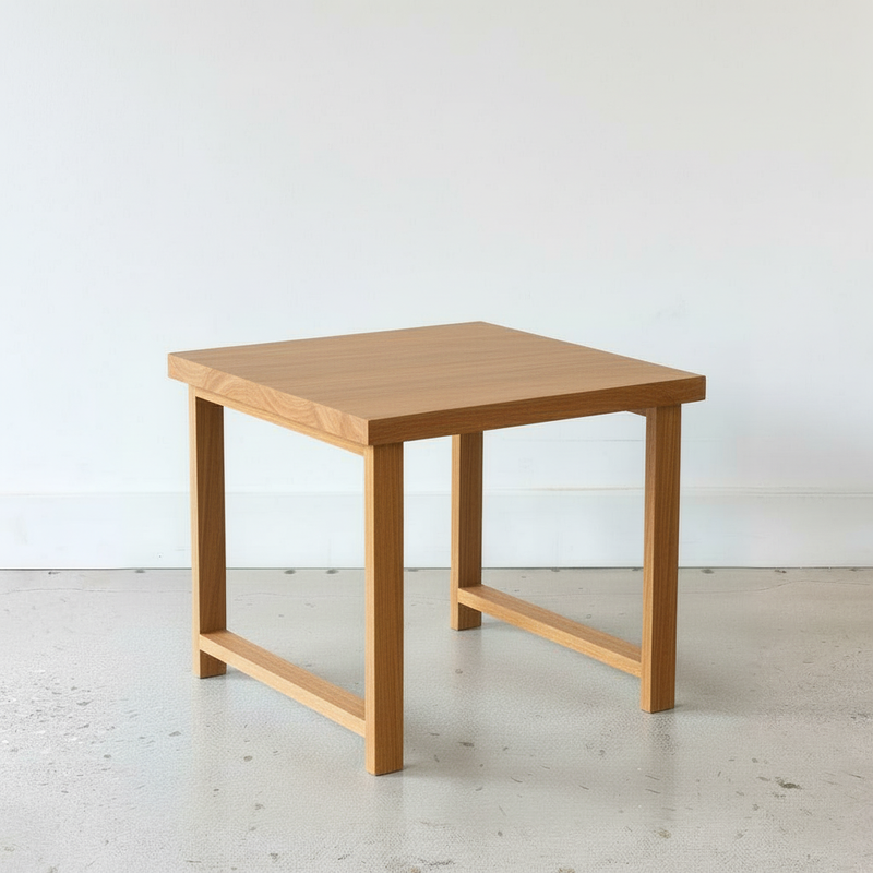 Modern Solid Wood End Table Pictured In White Oak Clear