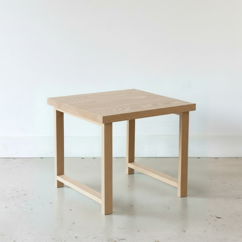 Modern Solid Wood End Table Pictured In White Oak Natural