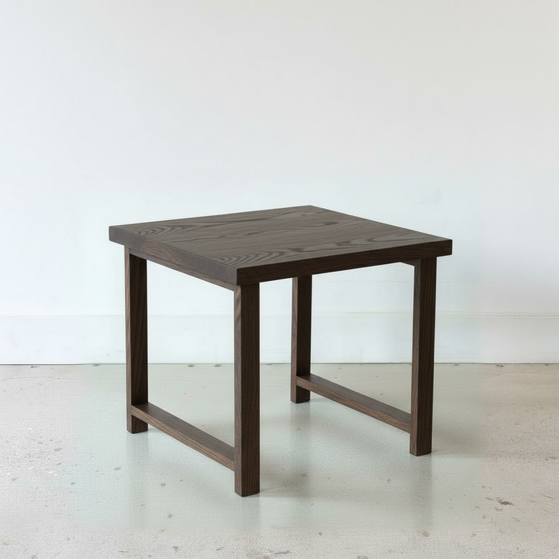 Modern Solid Wood End Table Pictured In White Oak Black