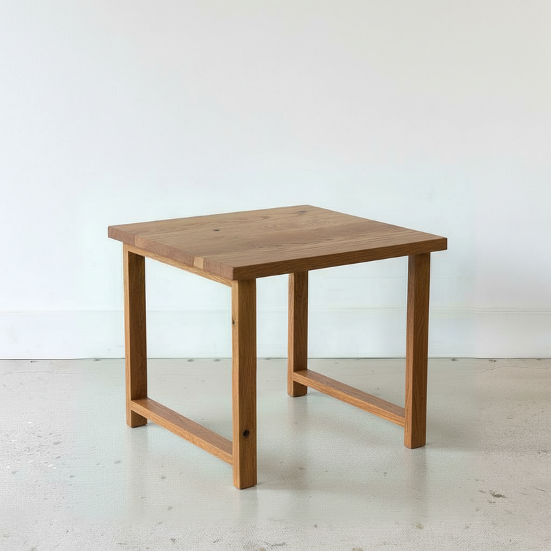 Modern Solid Wood End Table Pictured In Reclaimed Oak Clear