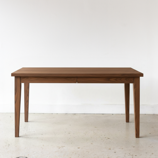 Slim Tapered Leg Desk Pictured In Walnut Clear