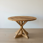 48" Round Pedestal Dining Table Pictured in Reclaimed Oak Textured