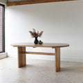 Modern Timber Oval Dining Table Handmade in Reclaimed Oak Clear