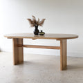 Modern Timber Oval Dining Table in Reclaimed Oak Clear