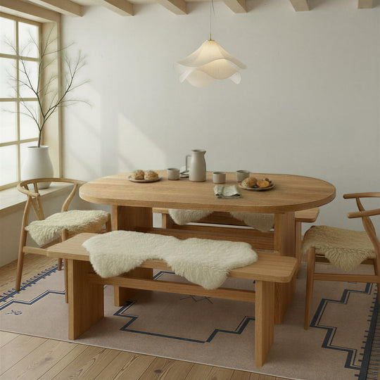 Modern Timber Oval Dining Table