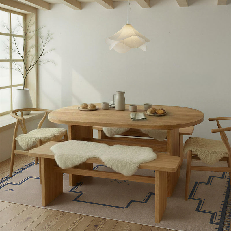 Modern Timber Oval Dining Table