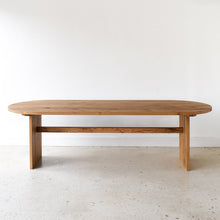 Modern Timber Oval Dining Table Pictured In Reclaimed Oak Clear