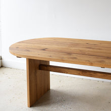 Modern Timber Oval Dining Table Pictured In Reclaimed Oak Clear