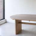 Modern Timber Oval Dining Table Pictured In White Oak/ Natural 