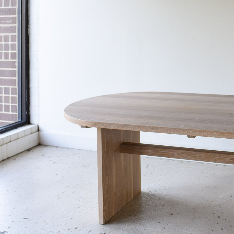 Modern Timber Oval Dining Table Pictured In White Oak Natural
