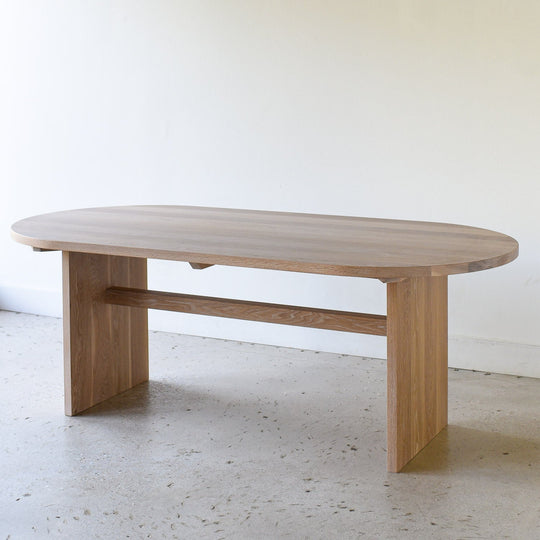 Modern Timber Oval Dining Table Pictured In White Oak Natural