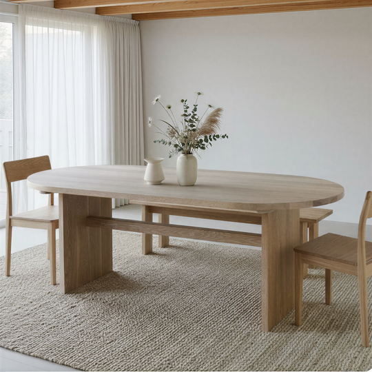 Modern Timber Oval Dining Table