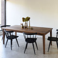Slim Tapered Leg Dining Table Pictured In Reclaimed Oak Walnut