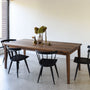 Slim Tapered Leg Dining Table Pictured In Reclaimed Oak Walnut