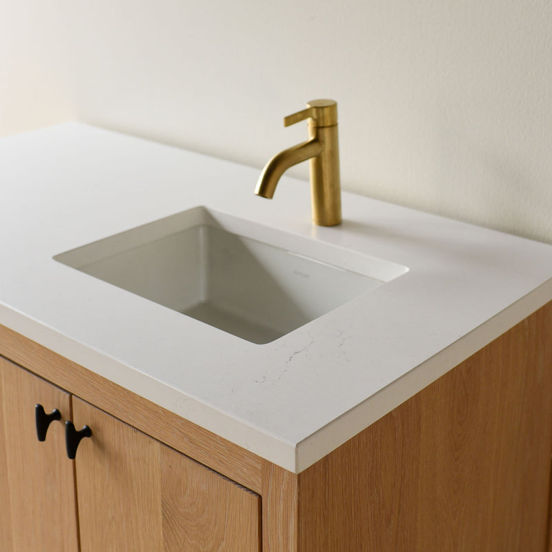 Natural Quartzite Offset Bathroom Vanity Top 