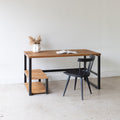 Modern Wood + Metal Desk with Shelving