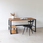 Modern Wood + Metal Desk with Shelving
